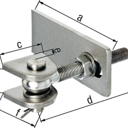 GAH Paumelle de porte 130x30x80x150x34x65mm ( 3000200561 )