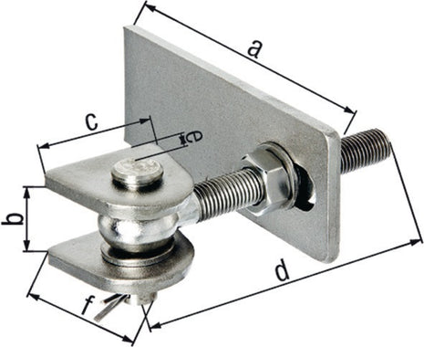 GAH Paumelle de porte 130x30x80x150x34x65mm ( 3000200653 )