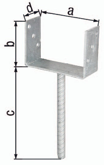 Soporte poste U GAH ETA-10/0210 101x100x200x60mm (3000200706)