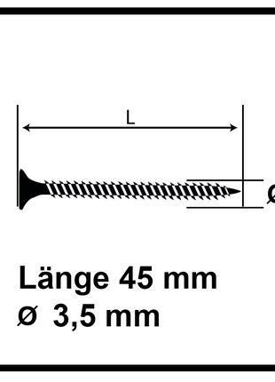 Technofast GF3545TD 1000 x Gipskartonschrauben Trockenbauschrauben 3,5 x 45 PH2 Feingewinde - Toolbrothers