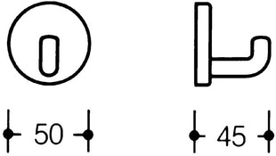 HEWI Einzelhaken 477.90.010 einfach Ausladung 45 mm ( 3000205731 )