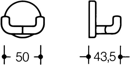 HEWI crochet double 477.90.025 2 crochets ( 3000206771 )