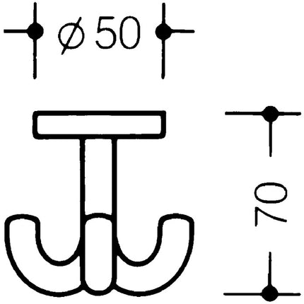 HEWI Crochet triple 477.90.050 triple saillie 50 mm ( 3000206827 )