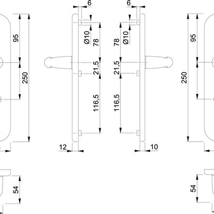 HOPPE Garniture de protection Verona 1510/3331/3310 aluminium F1 ( 3000209100 )
