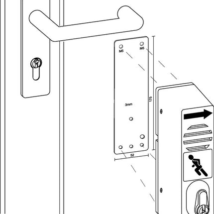 GFS Plaque de montage 901 670 Montage sur portes coupe-feu ( 3000250547 )