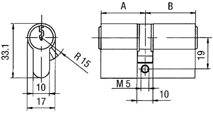 Cylindre double profilé BKS PZ 8812 60/60 mm ( 3000251420 )