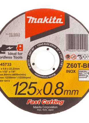 Makita Trennscheibe 125 x 0,8 x 22,23 mm für INOX Edelstahl ( B-45733 ) - Toolbrothers