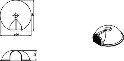 Butée de porte INTERSTEEL Ø 66 mm hauteur 22 mm (3000259313)