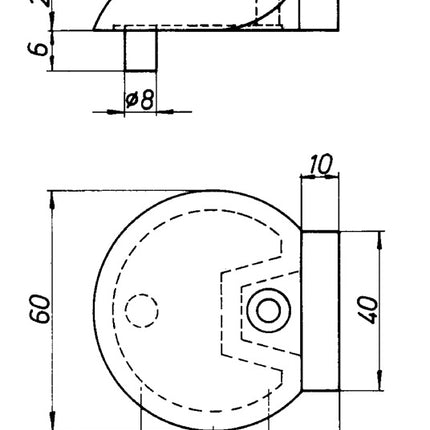 Butée de porte DENI 3846 Ø 60 mm hauteur 20 mm (3000259320)