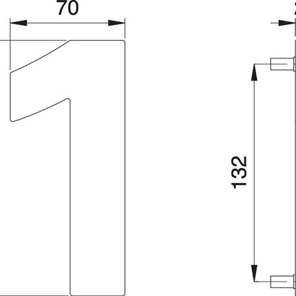 EDI Numéro de maison chiffre 1 acier inoxydable mat ( 3000261316 )
