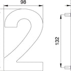 EDI Numéro de maison chiffre 2 acier inoxydable mat ( 3000261317 )