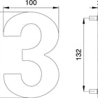 EDI Numéro de maison chiffre 3 acier inoxydable mat ( 3000261318 )