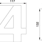 EDI Numéro de maison chiffre 4 acier inoxydable mat ( 3000261319 )