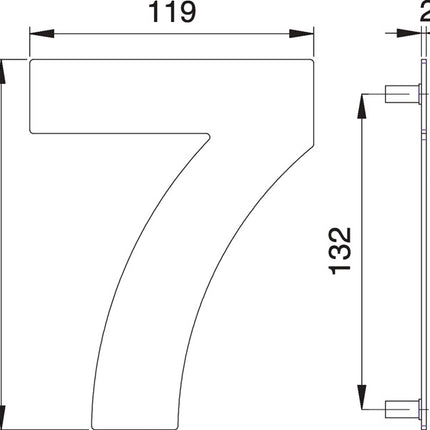 EDI Numéro de maison chiffre 7 acier inoxydable mat ( 3000261322 )