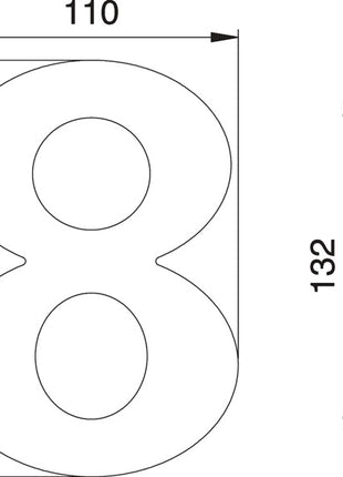 Número de casa EDI dígito 8 acero inoxidable mate (3000261323)