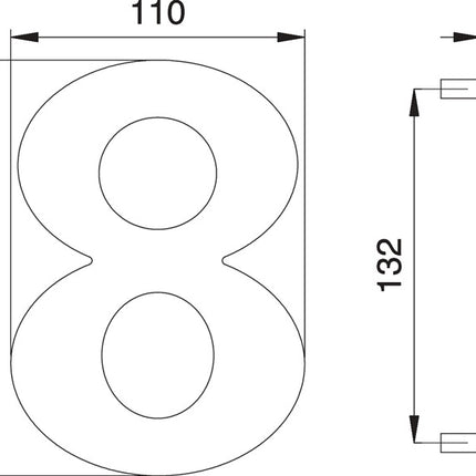 EDI Numéro de maison chiffre 8 acier inoxydable mat ( 3000261323 )