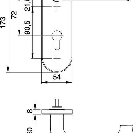 EDI Garniture coupe-feu Targa/K FS 103/103 AP acier inoxydable F00 D/D ( 3000261392 )