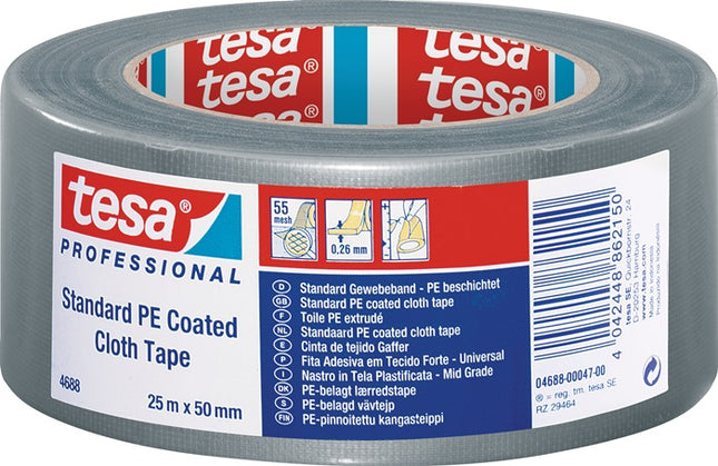 TESA Ruban toilé tesaband(R) Standard 4688 argent mat ( 3000265410 )