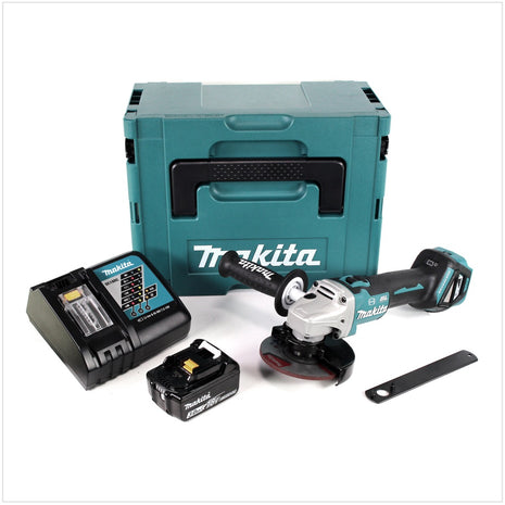 Makita DGA 513 RF1J Akku Winkelschleifer 18 V 125mm Brushless + 1x Akku 3,0Ah + Ladegerät + Makpac - Toolbrothers