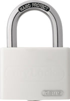 Cadenas à cylindre ABUS T65AL/40 blanc lisse. Corps de serrure largeur 43 mm (3000280262)