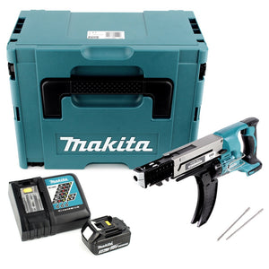 Makita DFR 750 RF1J Visseuse automatique à Magasin sans fil 18V 45-75mm + 1x Batterie 3,0Ah + Chargeur + Coffret Makpac