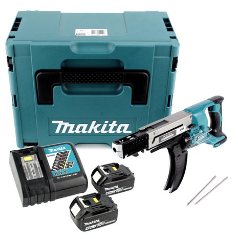 Makita DFR 750 RMJ Akku Magazinschrauber 18 V 45-75mm + 2x Akku 4,0Ah + Ladegerät + Makpac - Toolbrothers