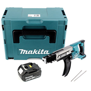 Makita DFR 750 T1J Visseuse à Magazine 18V 45-75mm + 1x Batterie 5,0Ah + Coffret Makpac - sans chargeur