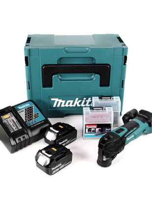 Makita DTM 51 RMJX2 Akku Multifunktionswerkzeug 18 V + 2x Akku 4,0 Ah + Ladegerät + 39 tlg. Zubehör Set + Makpac - Toolbrothers