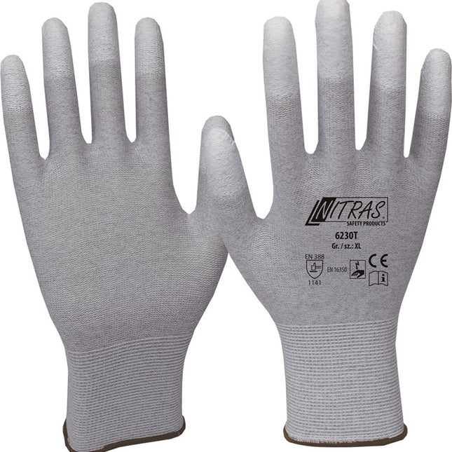 Gants NITRAS taille 9 gris/blanc ( 4000371799 )