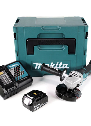 Makita DGA 517 RM1J Akku Winkelschleifer 18 V 125 mm Brushless + 1x Akku 4,0 Ah + Ladegerät + Makpac - Toolbrothers