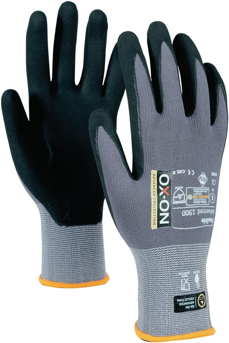 OX-ON Gants Flexible Advanced 1900 Taille 9 noir/gris clair ( 4000391380 )