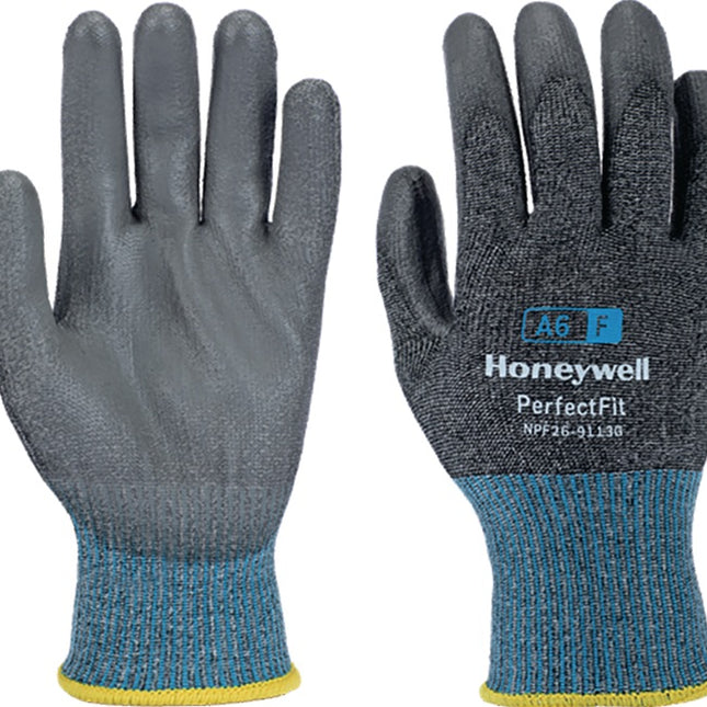HONEYWELL gants de protection contre les coupures New Perfect Fit 13G PU A6/F taille 9 gris/bleu (4000391450)