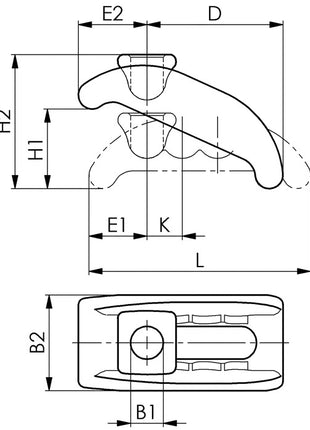 Griffe de serrage AMF n° 6313K taille 18 pour rainure en T 16 + 18 mm (4000603003)