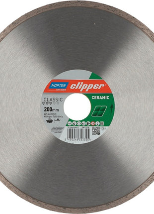 Disque à tronçonner diamanté NORTON CLIPPER Classic Ceramic Ø 200 mm alésage 30 / 25,4 mm (4000818421)