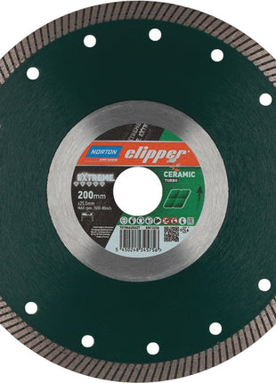 Disque à tronçonner diamanté NORTON CLIPPER Extreme Ceramic Turbo Ø 200 mm alésage 25,4 mm (4000818423)