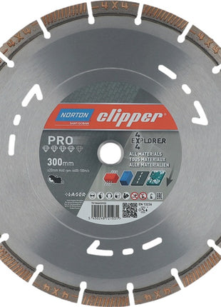 Disco de corte diamantado NORTON CLIPPER 4 x 4 Explorer Ø 300 mm diámetro 20 mm (4000818802)