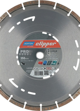 Disque à tronçonner diamanté NORTON CLIPPER 4 x 4 Explorer Ø 350 mm alésage 20 mm (4000818803)