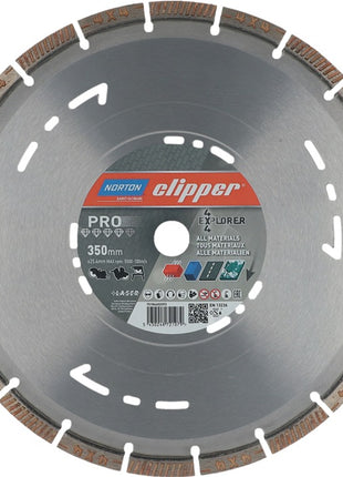 Disque à tronçonner diamanté NORTON CLIPPER 4 x 4 Explorer Ø 350 mm alésage 25,4 mm (4000818804)