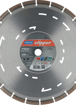 Disque à tronçonner diamanté NORTON CLIPPER 4 x 4 Explorer Ø 400 mm alésage 25,4 mm (4000818805)