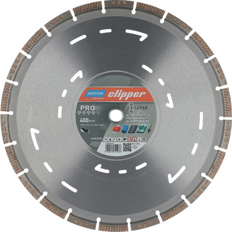 Disco de corte diamantado NORTON CLIPPER 4 x 4 Explorer Ø 400 mm diámetro 20 mm (4000818806)