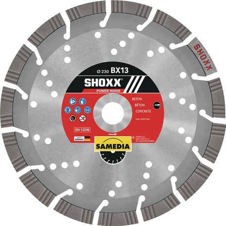 Disco de corte diamantado SAMEDIA SHOXX BX13 Ø 180 mm diámetro 22,23 mm (4000844260)