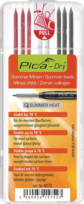 PICA Set di mine Pica-Dry 3x grafite, 3x rosso, 2x bianco ( 4000871414 )