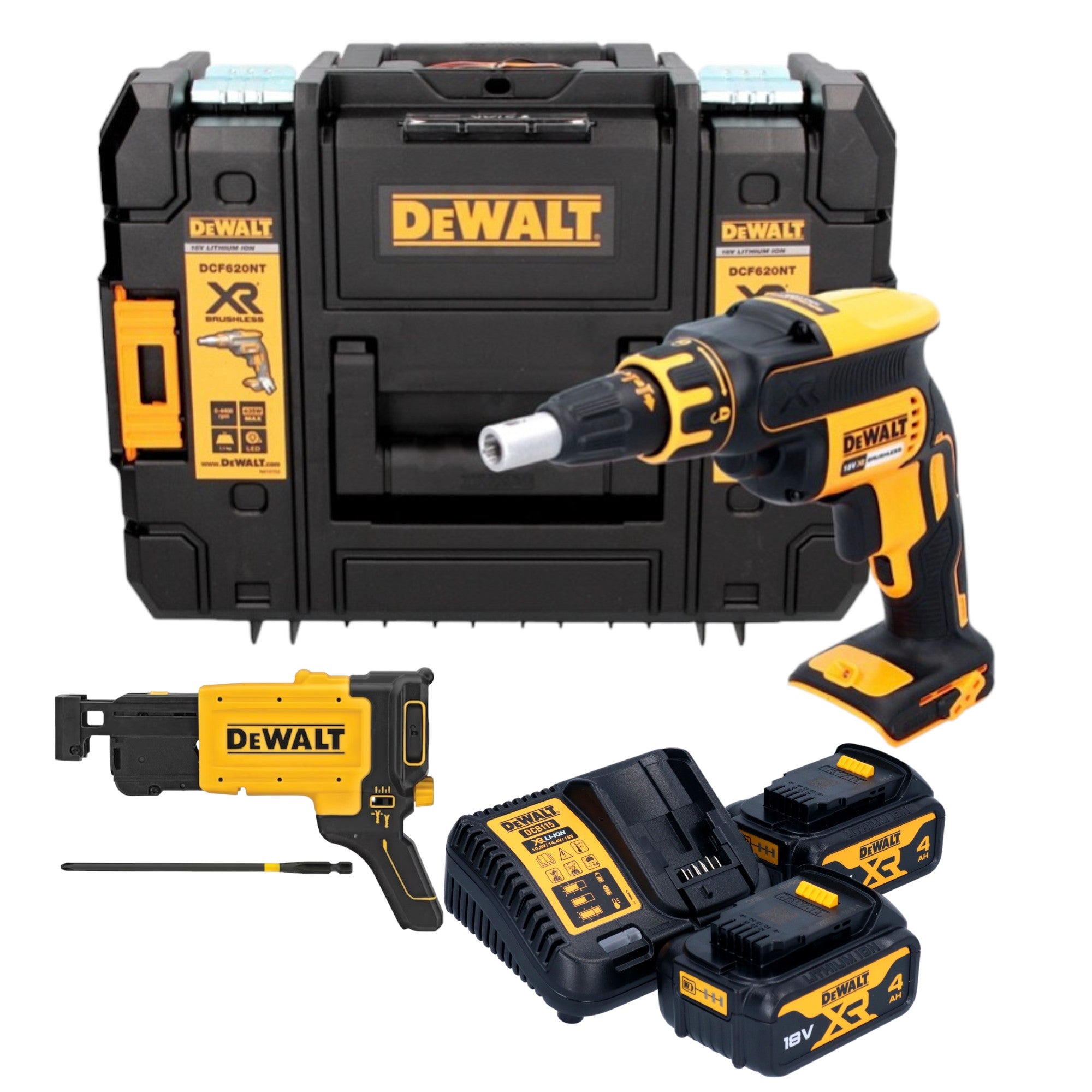 DeWalt DCF 620 M2T Akku Trockenbauschrauber 18 V 30 Nm Brushless 2x Akku 4 0 Ah Ladegeraet TSTAK 0 - toolbrothers