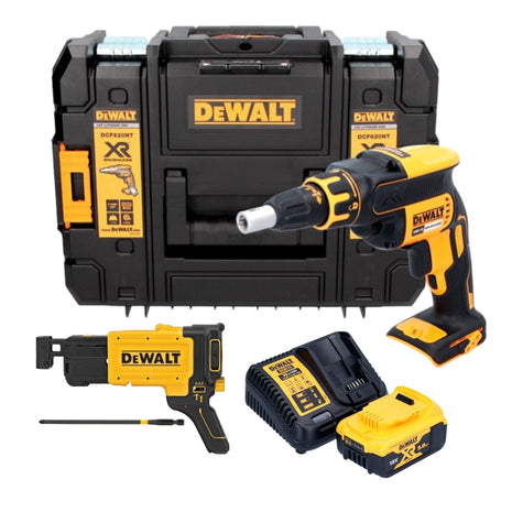 DeWalt DCF 620 P1T cordless drywall screwdriver 18 V 30 Nm brushless + 1x rechargeable battery 5.0 Ah + charger + TSTAK