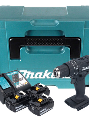 Makita DHP 482 F3JB Perceuse-visseuse à percussion sans fil 18 V 62 Nm noire + 3x batterie 3,0 Ah + chargeur + Makpac