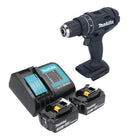 Makita DHP 482 SFB Perceuse-visseuse à percussion sans fil 18 V 62 Nm noire + 2x batterie 3,0 Ah + chargeur