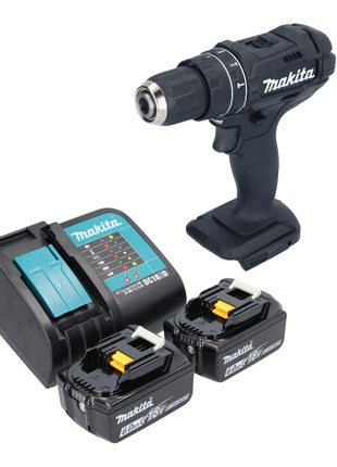 Makita DHP 482 SGB Akku Schlagbohrschrauber 18 V 62 Nm Schwarz + 2x Akku 6,0 Ah + Ladegerät