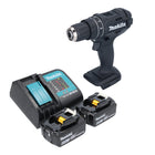 Makita DHP 482 SGB Perceuse-visseuse à percussion sans fil 18 V 62 Nm noire + 2x batterie 6,0 Ah + chargeur