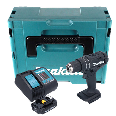 Makita DHP 482 SA1JB Akku Schlagbohrschrauber 18 V 62 Nm Schwarz + 1x Akku 2,0 Ah + Ladegerät + Makpac