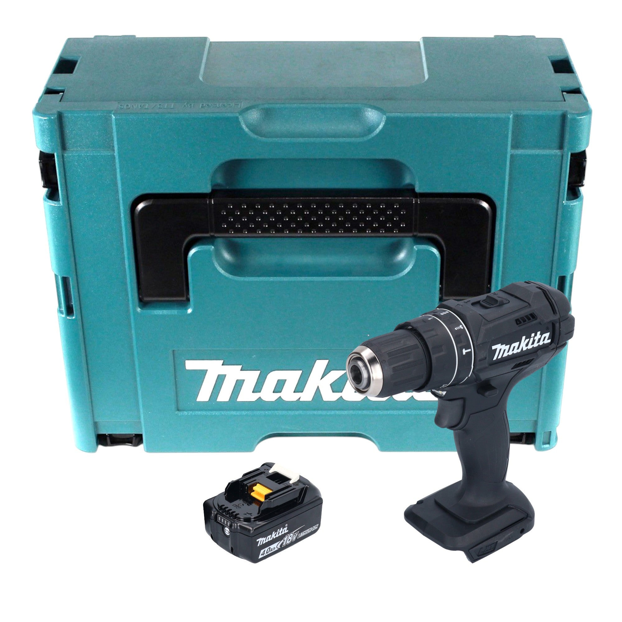 Makita DHP 482 M1JB Akku Schlagbohrschrauber 18 V 62 Nm Schwarz 1x Akku 4 0 Ah Makpac ohne Ladegeraet 0 - toolbrothers